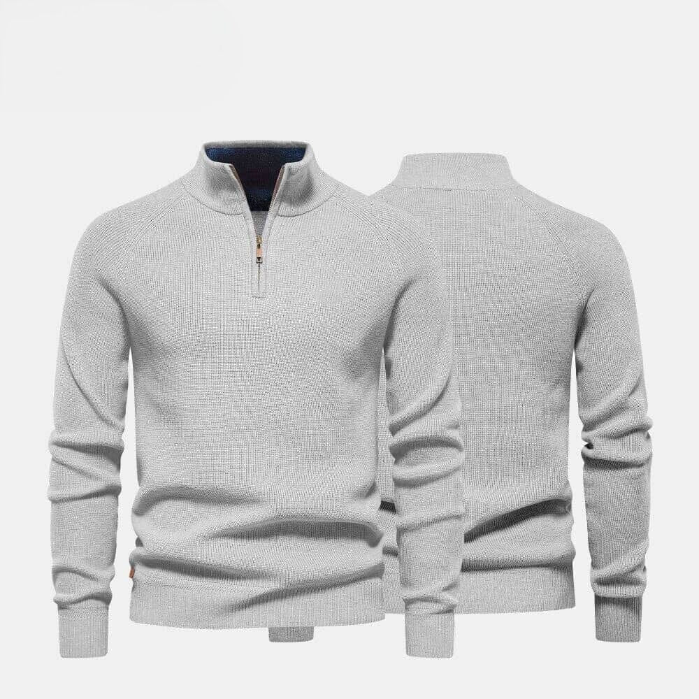 16 - Zip Cable-Knit Wool Knit Sweater