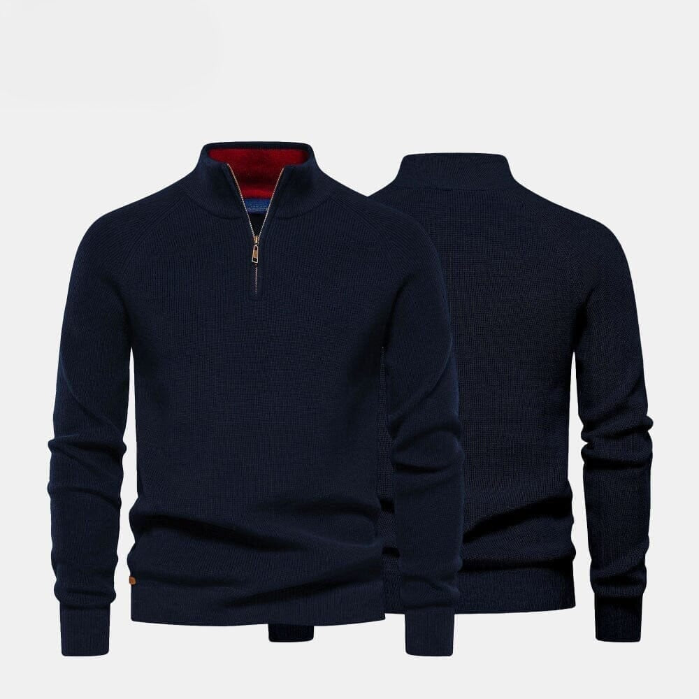 16 - Zip Cable-Knit Wool Knit Sweater