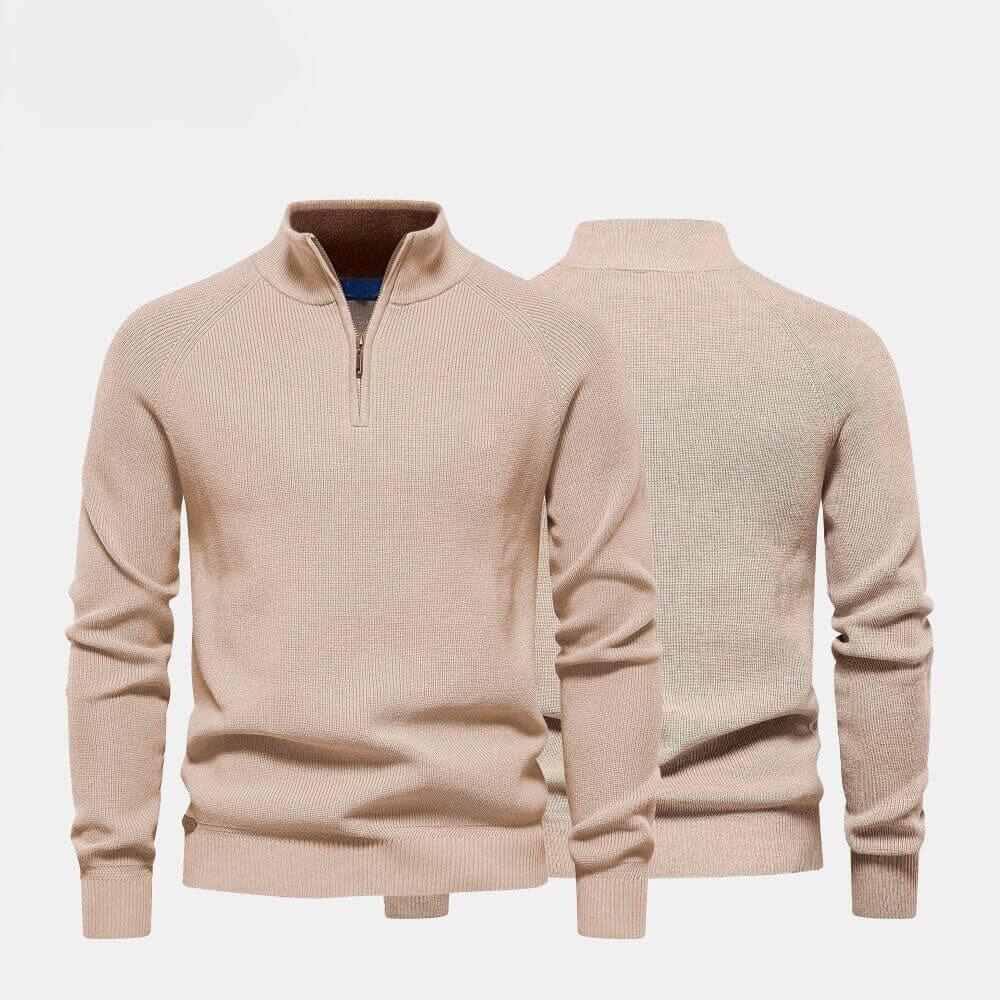 16 - Zip Cable-Knit Wool Knit Sweater
