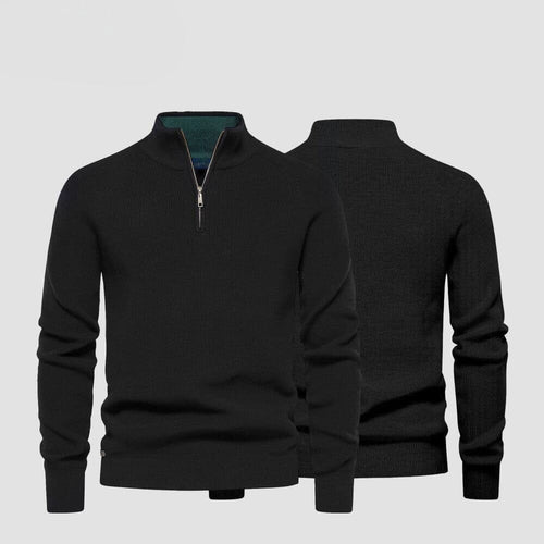 16 - Zip Cable-Knit Wool Knit Sweater