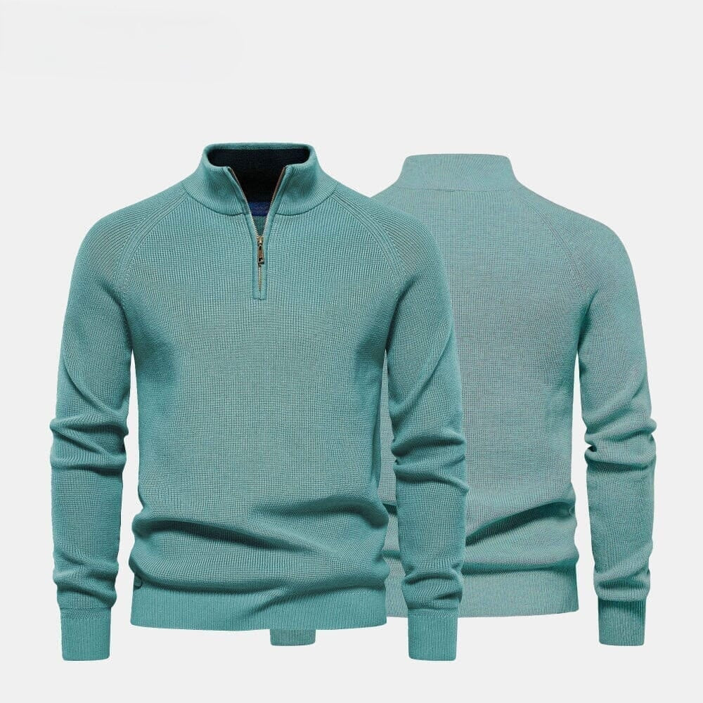 16 - Zip Cable-Knit Wool Knit Sweater