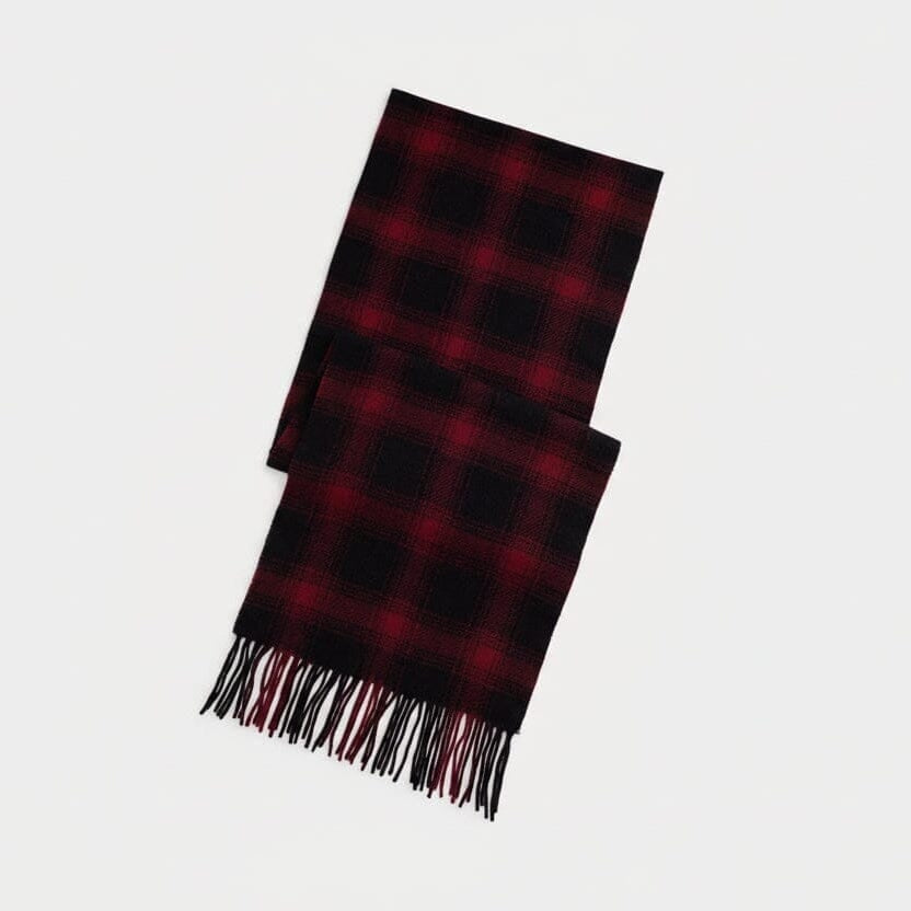 Polo Bear Plaid Wool Scarf