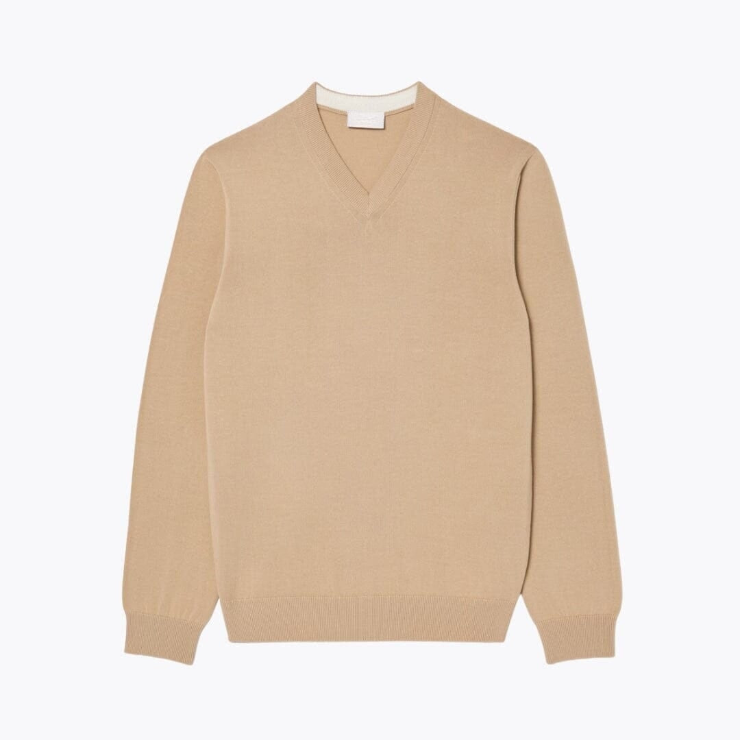 Monochrome Cotton V-Neck Sweater